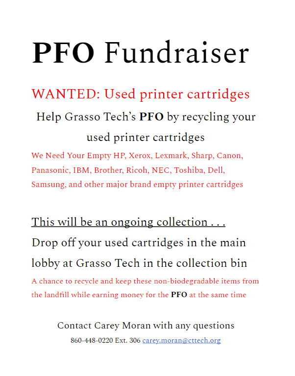 PFO Fundraiser - Used Printer Cartridges