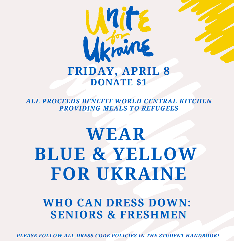 Wear Blue and Yellow Announcement for Ukraine Food Fundraiser