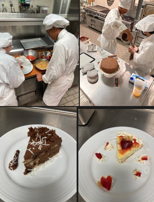 Two Students finished up the Chopp-ED competition with plated desserts.