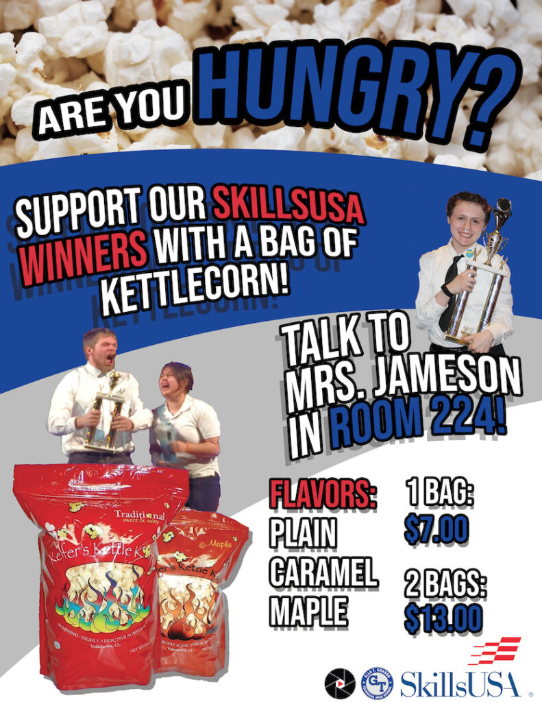 Kettlecorn Sale - 1 bag = $7.00 or 2 bags = $13.00 comes in plain caramel and maple flavors, see Mrs. Jameson