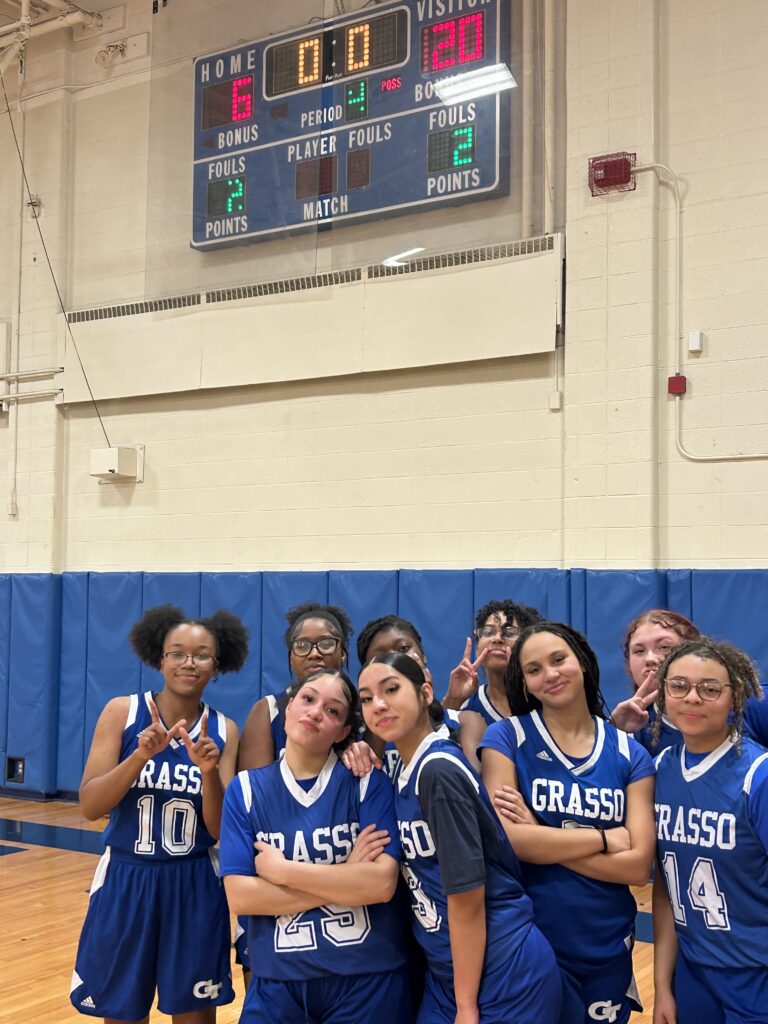 Grasso Tech Girls Basketball Team first victory of the 23-24 season!
