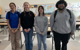 Grasso Tech's Third-Place Rotary Youth Leadership Awards Team. Madeline Whittle, Vera Bonville, Olivia Carey and Alexander Santiago.