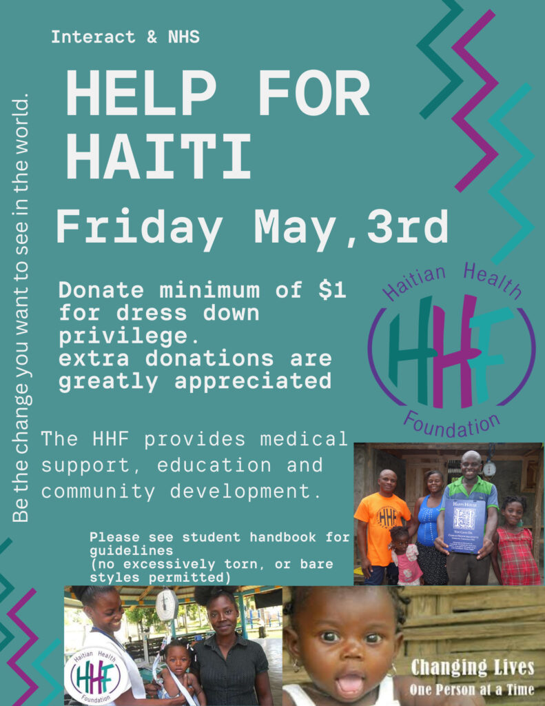 Help for Haiti - Dress Down for a Dollar on May 3, 2024