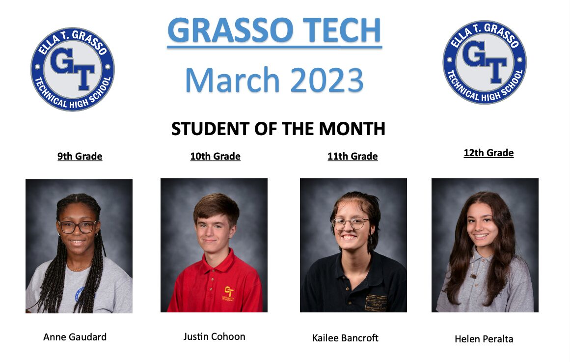 Students of the month for March 2023